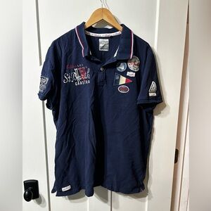 Gaastra St. Barthes Men's Embroidered Navy Polo Shirt 💯 cotton 3XL